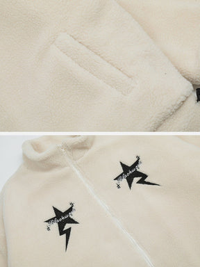 LUXENFY™ - Lamb Applique Sherpa Coat luxenfy.com