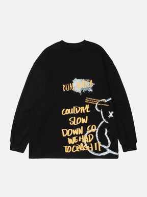 LUXENFY™ - Letter Bear Graphic Sweatshirt luxenfy.com