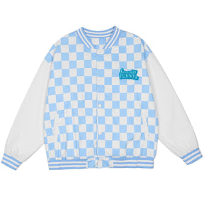 LUXENFY™ - Letter Embroidery Check Varsity Jacket luxenfy.com