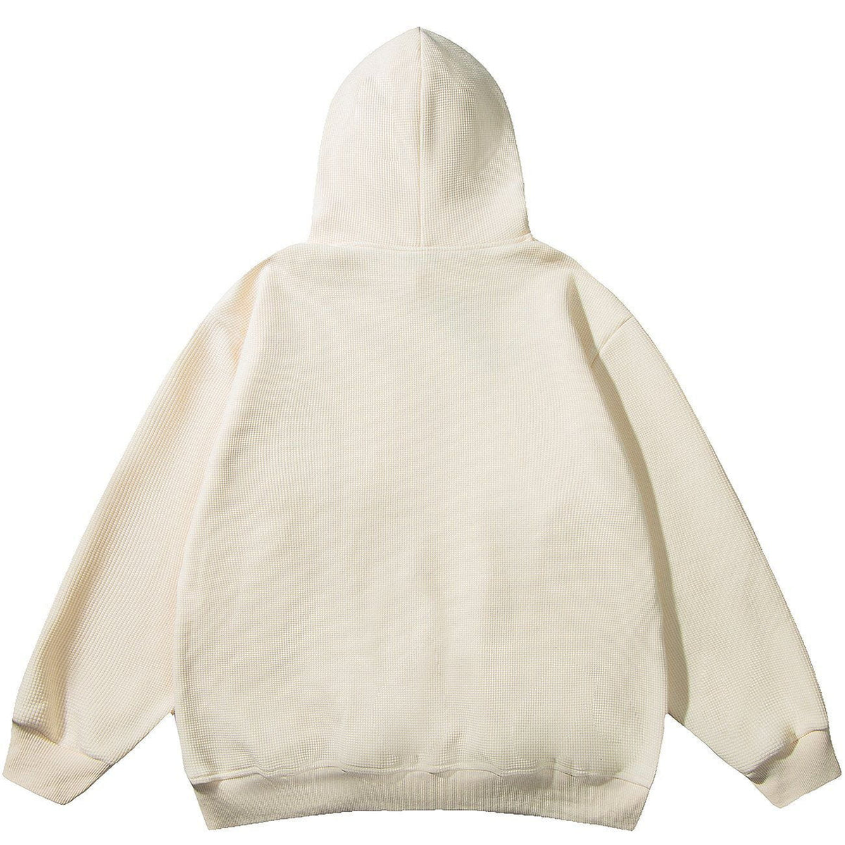 LUXENFY™ - Letter Print Waffle Hoodie luxenfy.com
