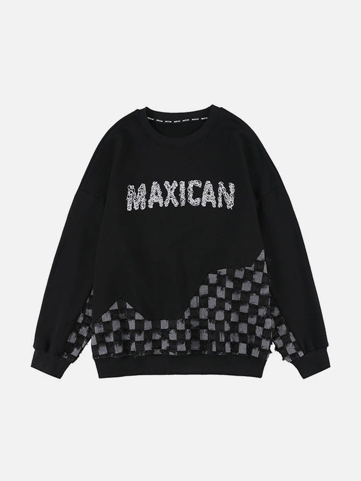 LUXENFY™ - Letters "MAXICAN" Patchwork Sweatshirt luxenfy.com
