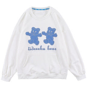 LUXENFY™ - Patch Denim Bear Sweatshirt luxenfy.com