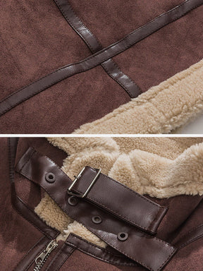 LUXENFY™ - Patchwork Suede Sherpa Winter Coat luxenfy.com