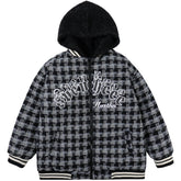 LUXENFY™ - Plaid Patchwork Embroidery Hooded Winter Coat luxenfy.com