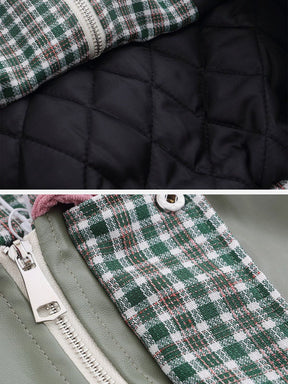 LUXENFY™ - Plaid Polo Stitching Winter Coat luxenfy.com