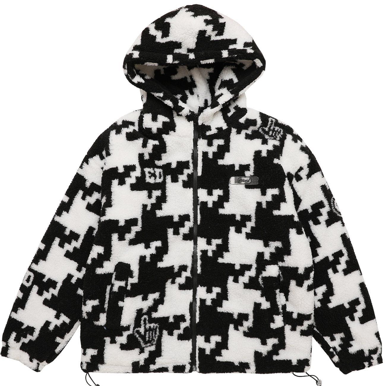 LUXENFY™ - Puzzle Print Sherpa Winter Coat luxenfy.com