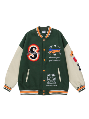 LUXENFY™ - Retro Landscape Embroidered Varsity Jacket luxenfy.com