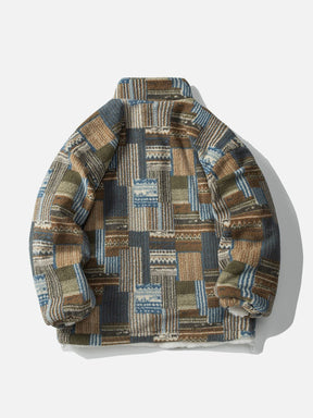 LUXENFY™ - Retro Tribal Pattern Reversible Sherpa Coat luxenfy.com
