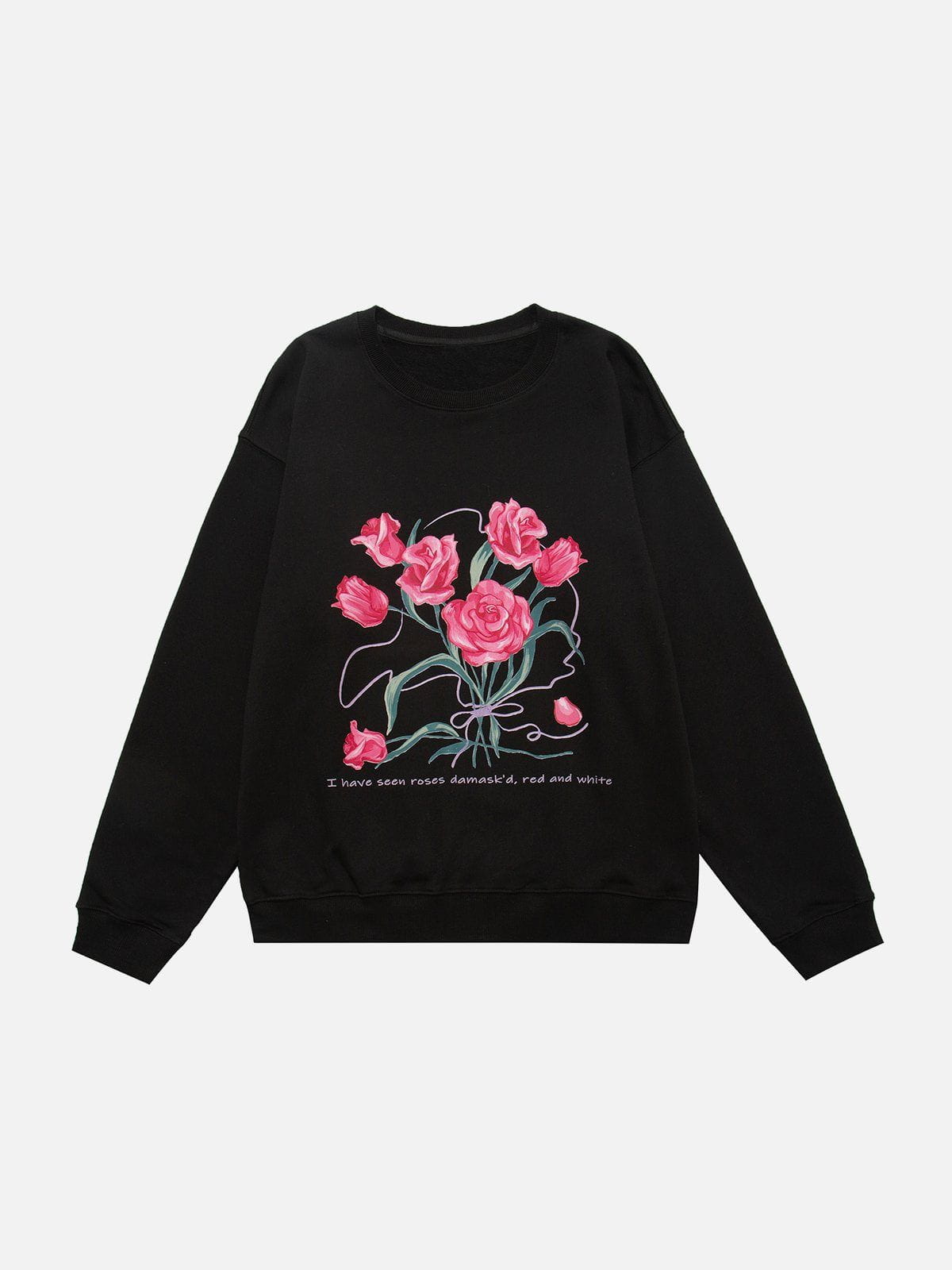 LUXENFY™ - Romantic Rose Print Sweatshirt luxenfy.com