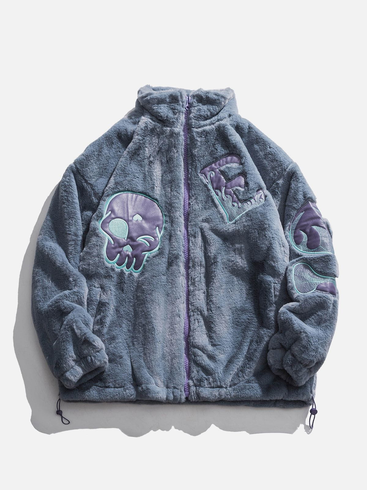 LUXENFY™ - Skull Embroidery Sherpa Winter Coat luxenfy.com
