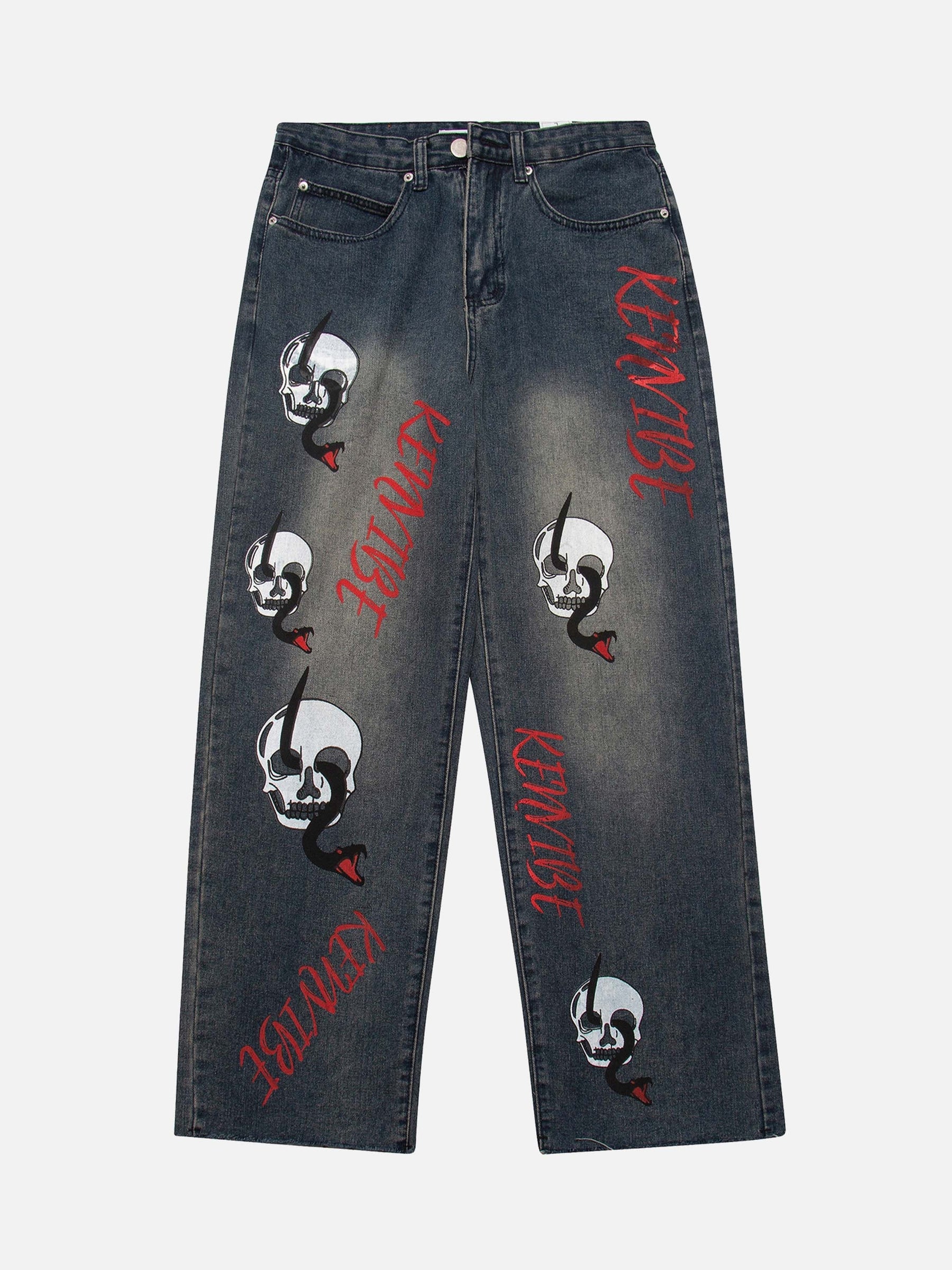 LUXENFY™ - Skull Letter Embroidery Jeans luxenfy.com
