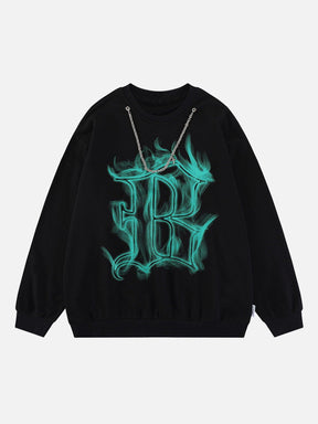 LUXENFY™ - Smoke Letter Necklace Sweatshirt luxenfy.com