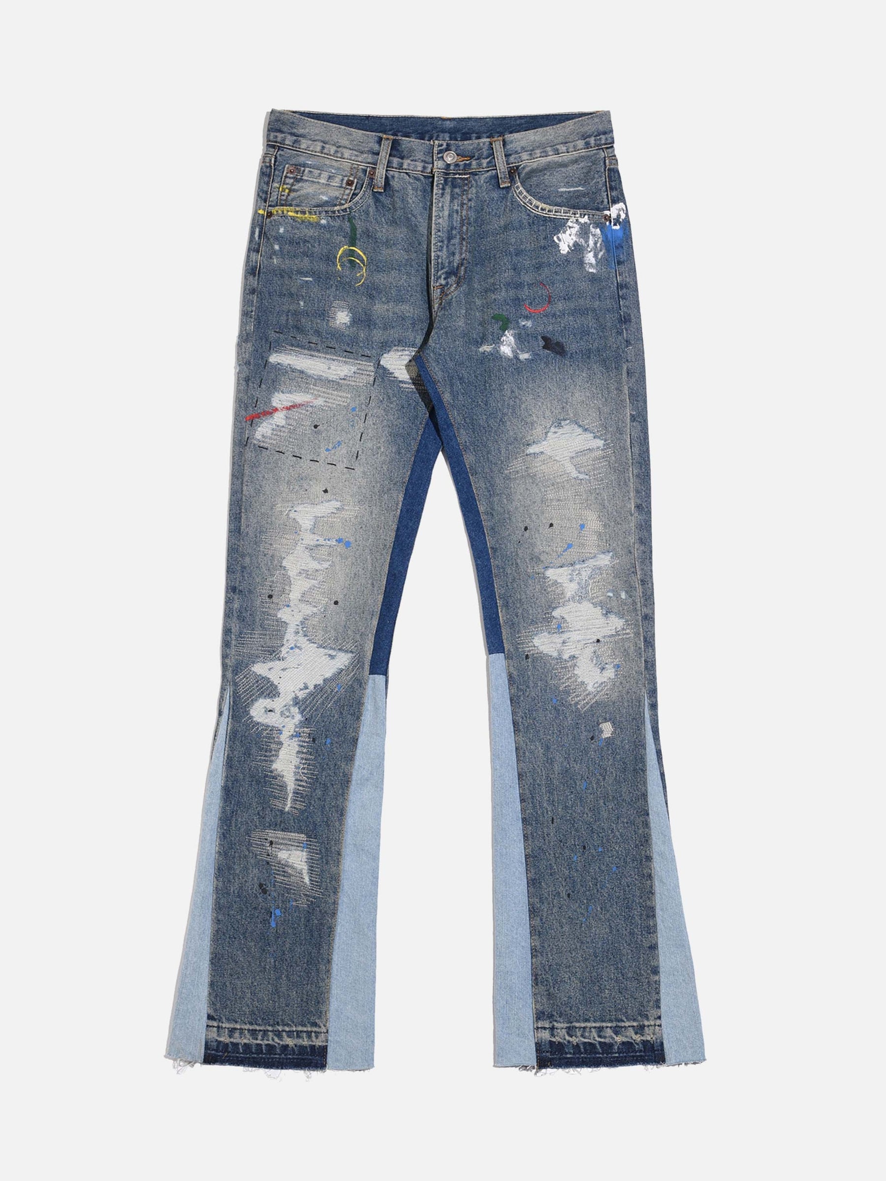LUXENFY™ - Splashing Ink Patchwork Jeans luxenfy.com