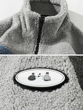 LUXENFY™ - Splicing Contrast Sherpa Coat luxenfy.com