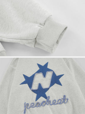 LUXENFY™ - Star Terry Embroidered Sweatshirt luxenfy.com
