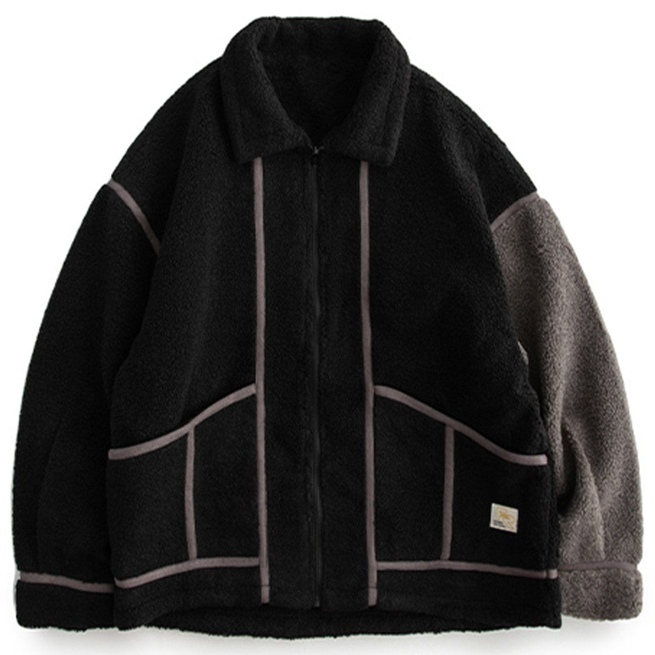 LUXENFY™ - Stitching Stripes Sherpa Winter Coat luxenfy.com