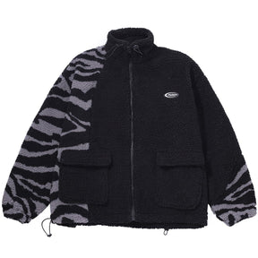 LUXENFY™ - Stitching Zebra Pattern Sherpa Winter Coat luxenfy.com
