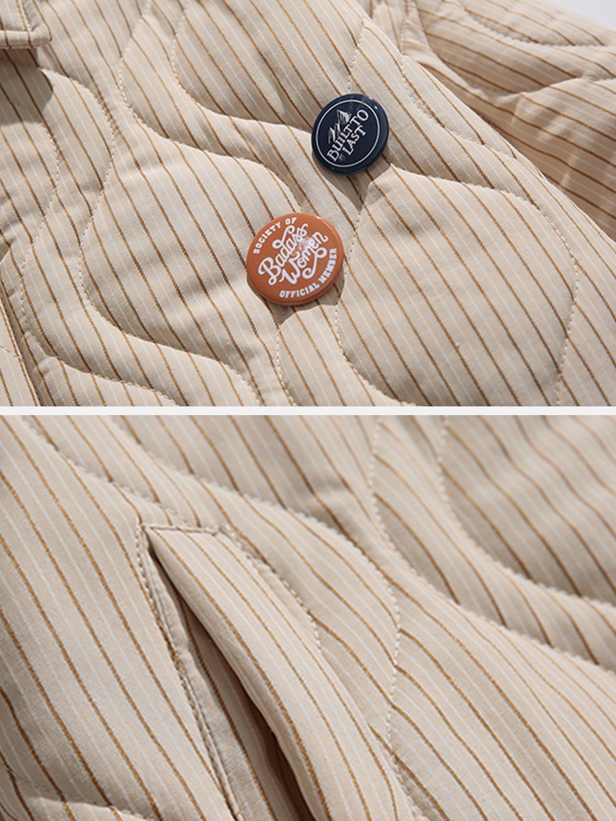 LUXENFY™ - Stripes Badges Winter Coat luxenfy.com