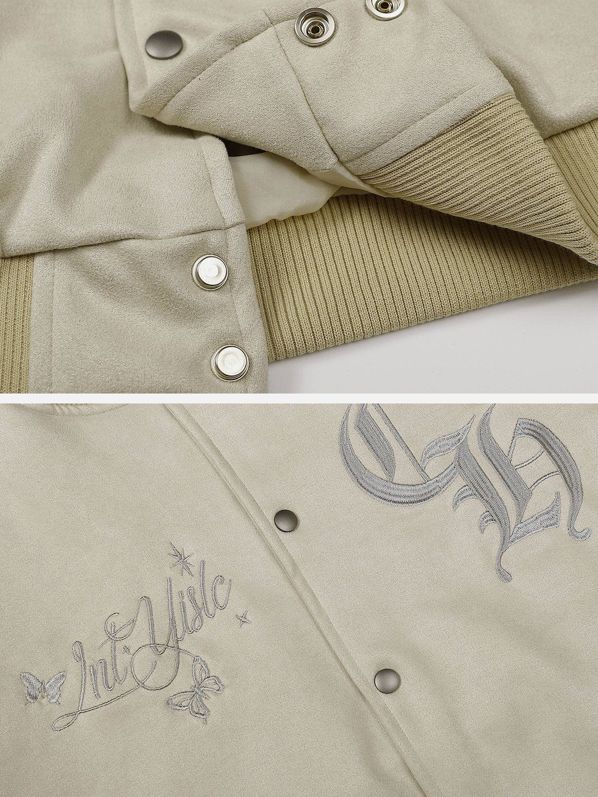 LUXENFY™ - Suede Embroidered Varsity Jacket luxenfy.com