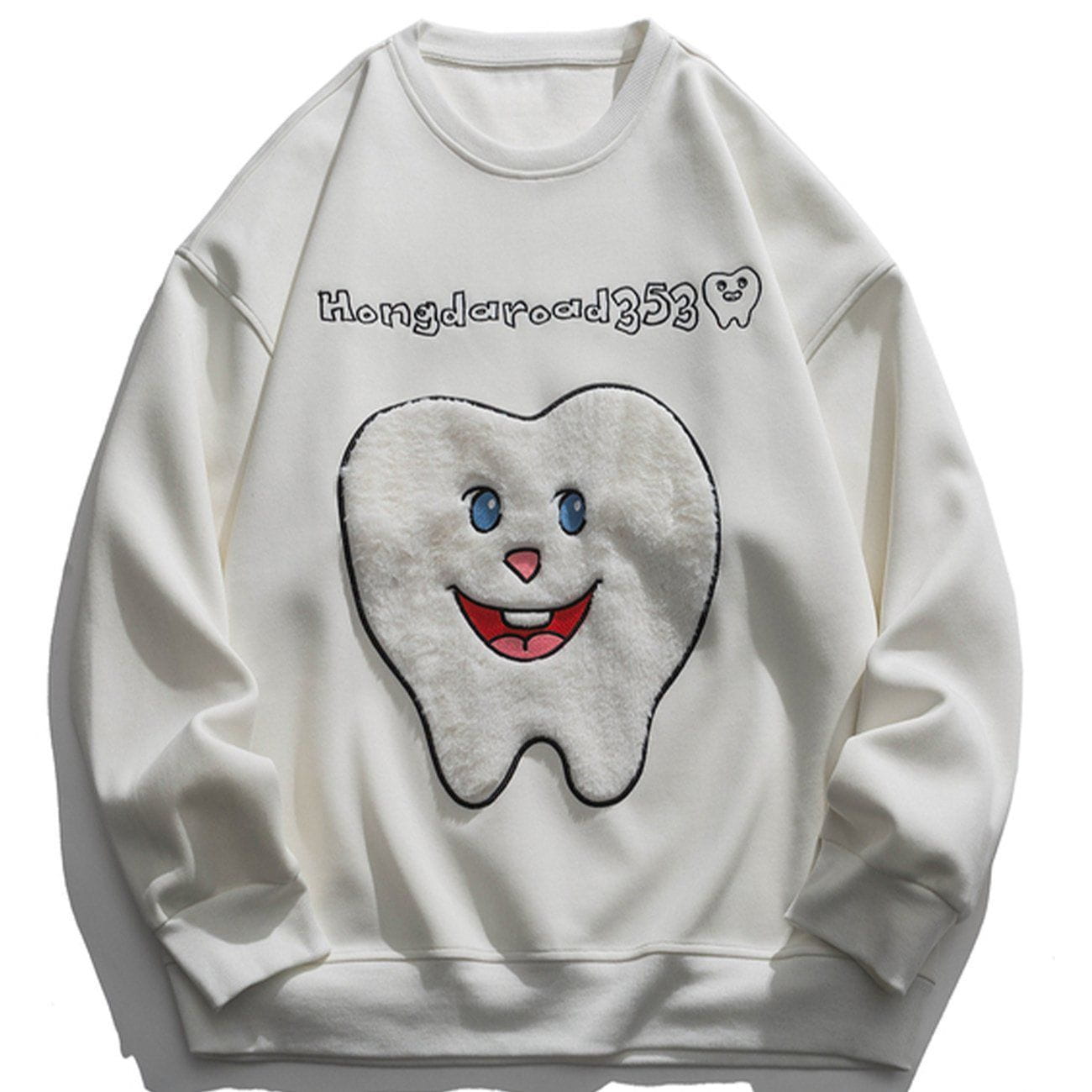 LUXENFY™ - Tooth Pattern Flocked Sweatshirt luxenfy.com