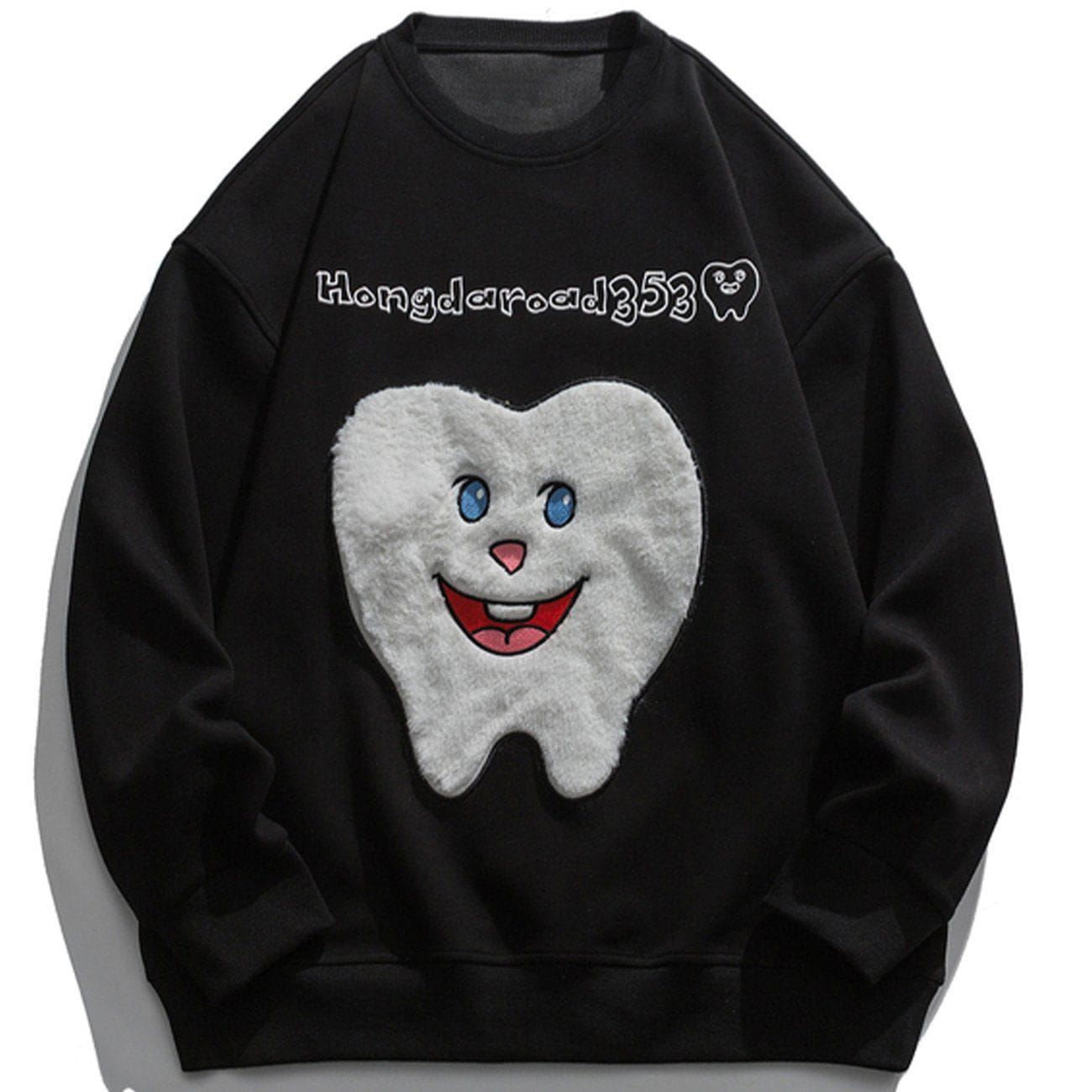 LUXENFY™ - Tooth Pattern Flocked Sweatshirt luxenfy.com