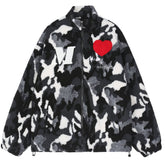LUXENFY™ - Vintage Camouflage Love Embroidery Sherpa Coat luxenfy.com