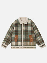 LUXENFY™ - Vintage Check Sherpa Coat luxenfy.com