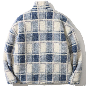 LUXENFY™ - Vintage Checkerboard Plaid Sherpa Coat luxenfy.com