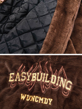 LUXENFY™ - Vintage Flame Embroidered Plush Winter Coat luxenfy.com