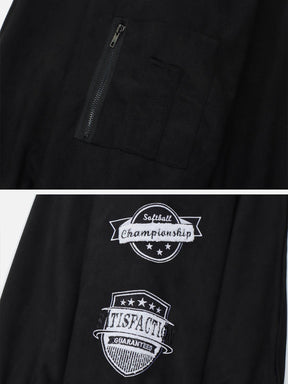 LUXENFY™ - Vintage Flocked Badge Varsity Jacket luxenfy.com