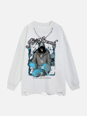 LUXENFY™ - Vintage Grim Reaper Print Sweatshirt luxenfy.com