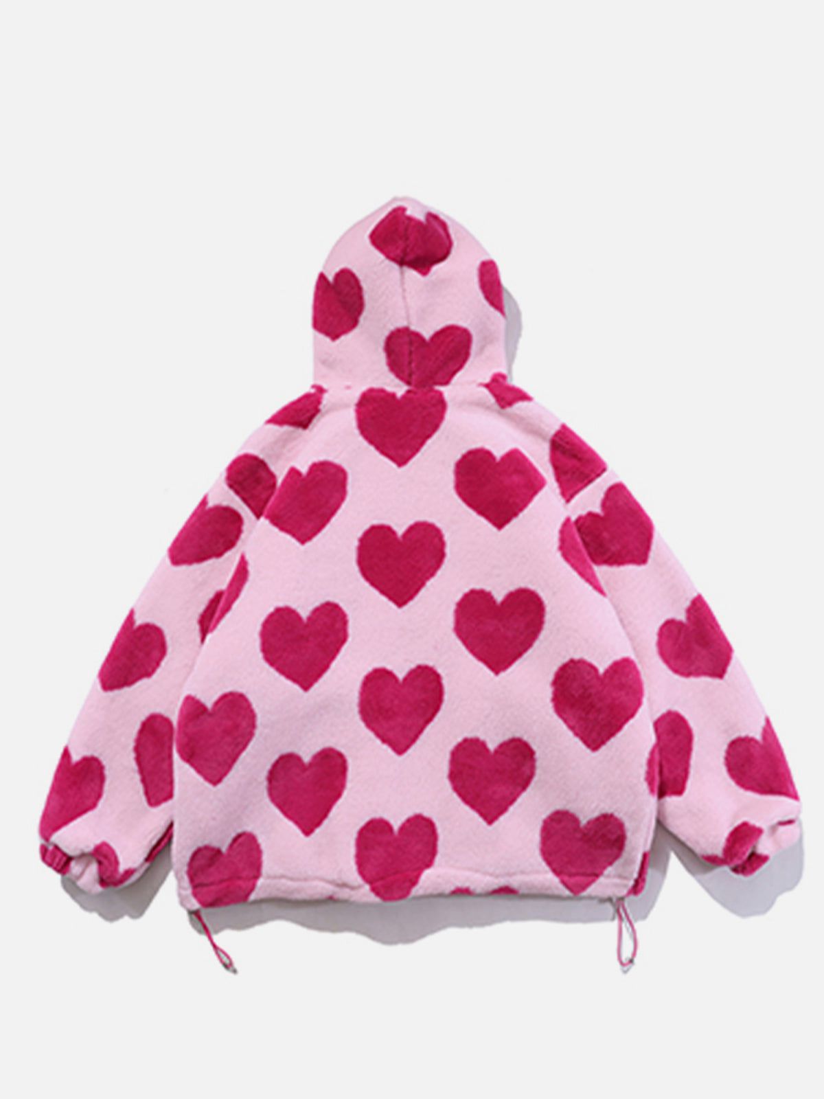 LUXENFY™ - Vintage Heart Pattern Oversize Sherpa Coat luxenfy.com