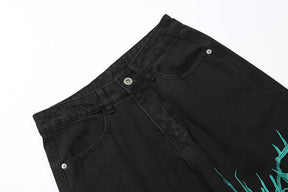 LUXENFY™ - Vintage Hem Zip Slit Embroidered Jeans -1317 luxenfy.com