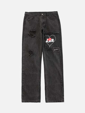 LUXENFY™ - Vintage Stitiching Patch Jeans luxenfy.com