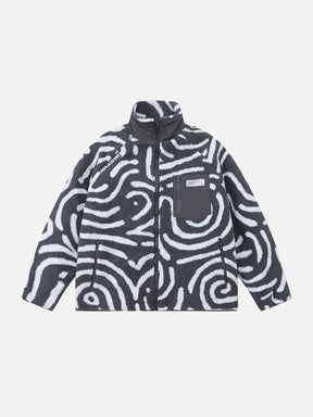 LUXENFY™ - Vintage Zebra Graphic Sherpa Coat luxenfy.com
