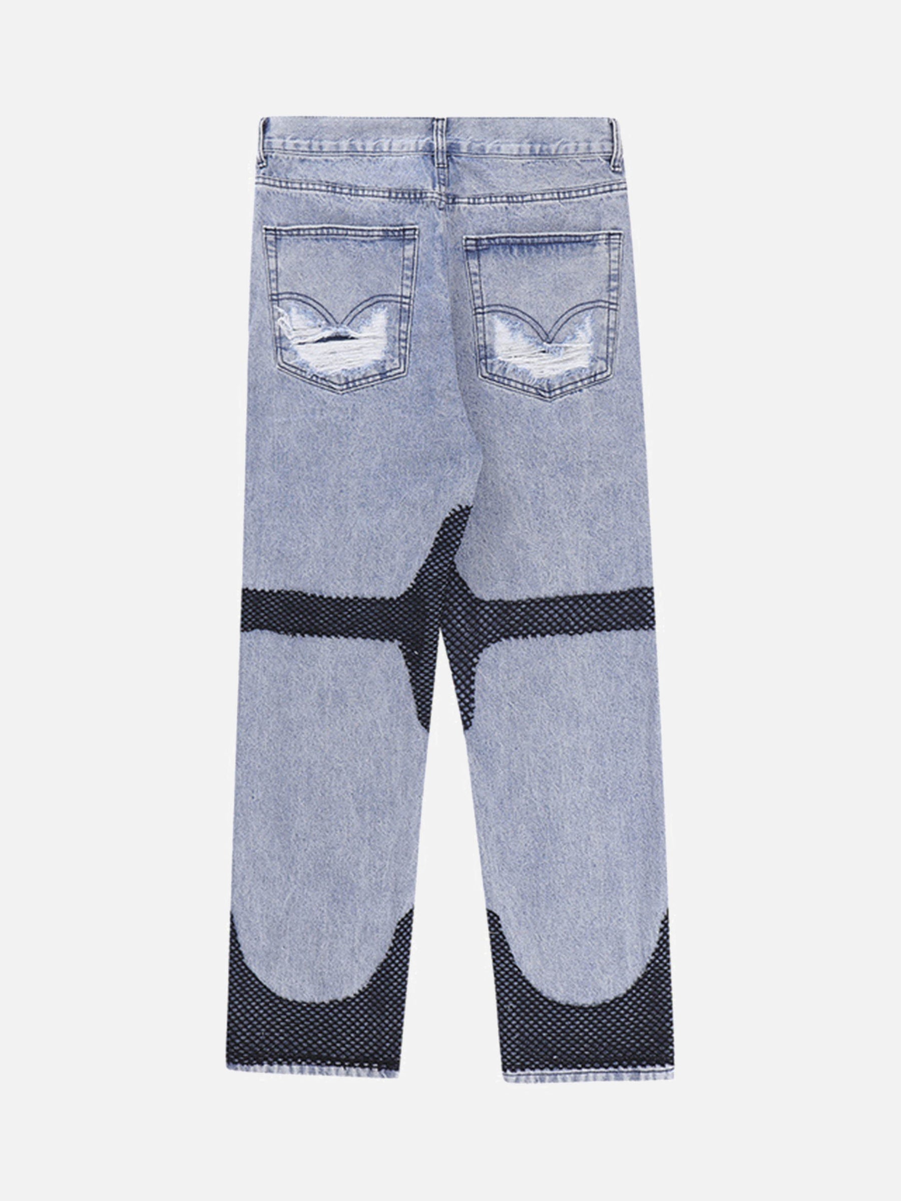 LUXENFY™ - Washed And Distressed Color-damaging Straight-leg Jeans luxenfy.com