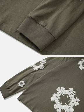 LUXENFY™ - Winter Floral Print Polo Sweatshirt luxenfy.com
