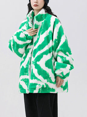 LUXENFY™ - Zebra Pattern Sherpa Coat luxenfy.com