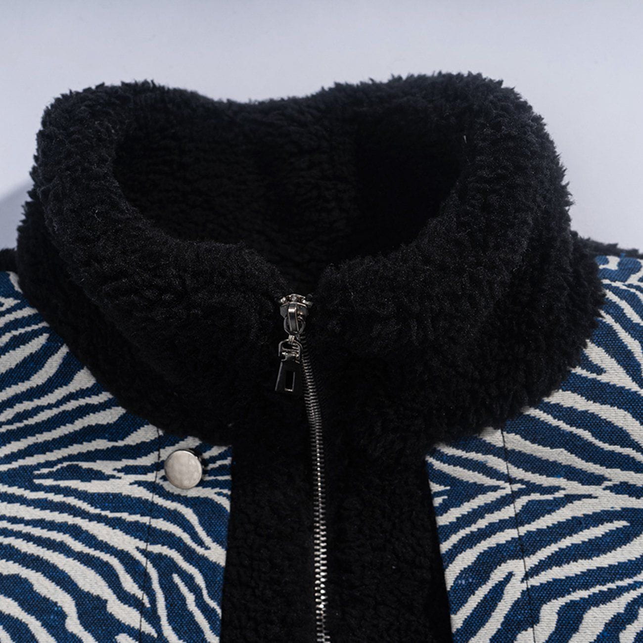LUXENFY™ - Zebra Pattern Stitching Sherpa Winter Coat luxenfy.com