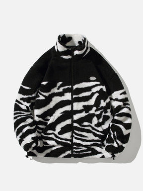 LUXENFY™ - Zebra Print Sherpa Winter Coat luxenfy.com