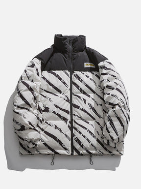 LUXENFY™ - Zebra Print Splicing Winter Coat luxenfy.com